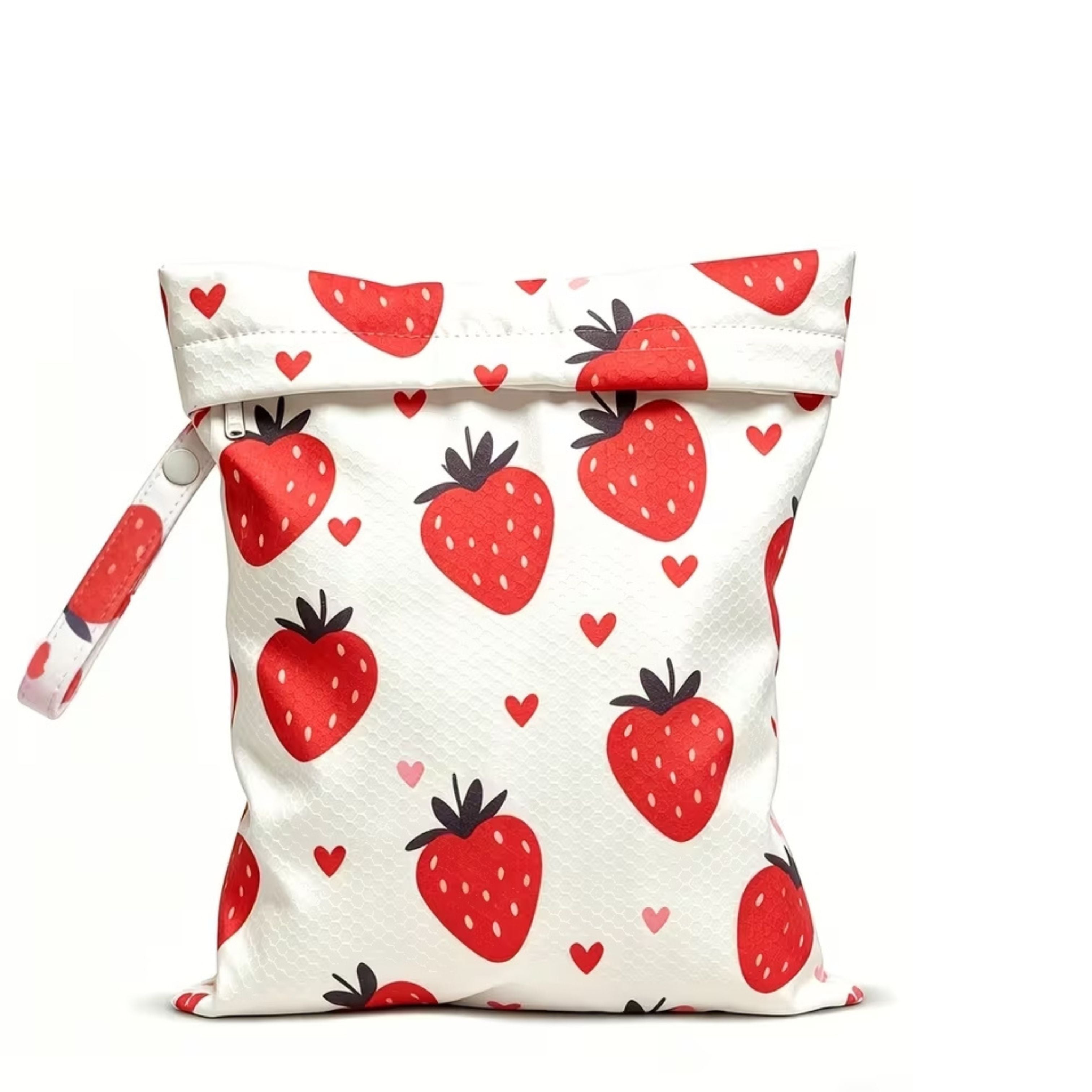 Bolsa impermeable con estampado de fresas